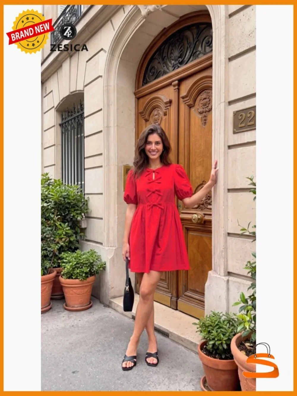 Short Sleeve Tie Front Mini Dress Babydoll Ruffled A Line Vacation